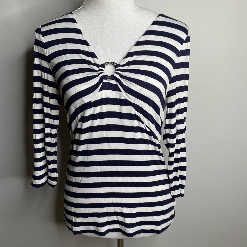 Michael Kors black and white striped top size SP